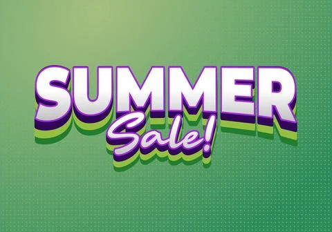 Retro 3d typography banner reading summer sale! on green dotted background,.. イラスト素材