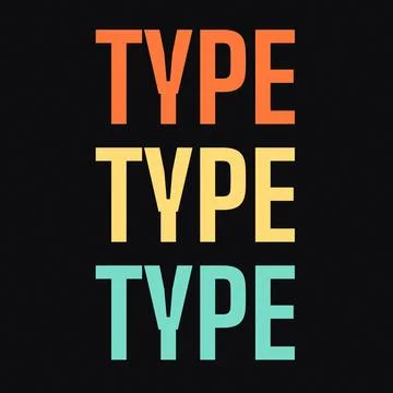 Retro 3d typography text type with vibrant neon color gradient effect illus.. Stock Illustration