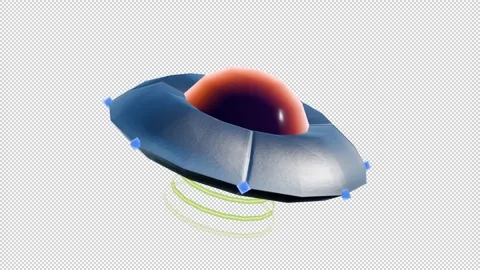 Retro 3D UFO B Stock Footage 305355428