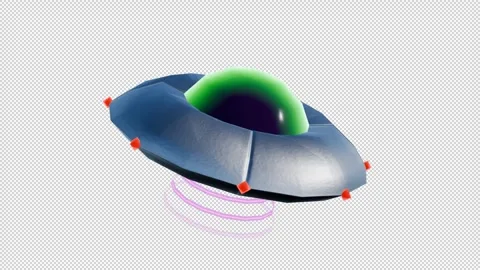 Retro 3D UFO A Stock Footage 305355374