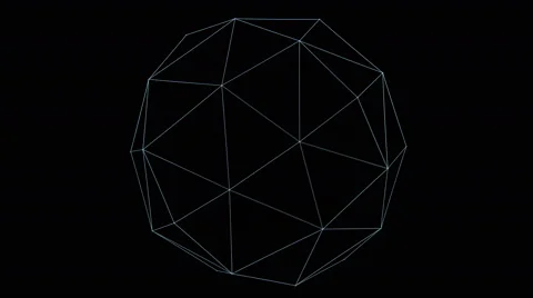 Retro 3D Vector Poly Ball Stock Footage 65828604