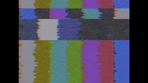 Retro 4x3 TV test tablet on scrolling interference screen background animation Video stock 102845209