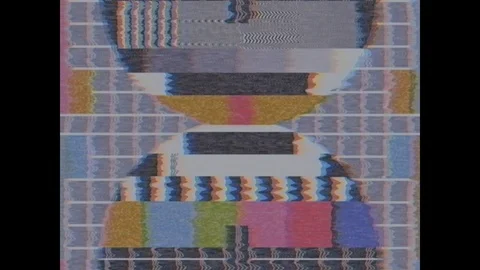 Retro 4x3 TV test tablet on scrolling interference screen background animation Stock-Footage 102845458
