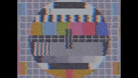 Retro 4x3 TV test tablet on interference screen background animation loop new Stock-Footage 102845676