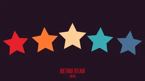 Retro 5 star icon. Customer feedback concept. Vector 5 token points stars rat Stock Illustration