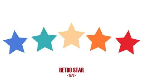 Retro 5 star icon. Customer feedback concept. Vector 5 token points stars rat Stock Illustration