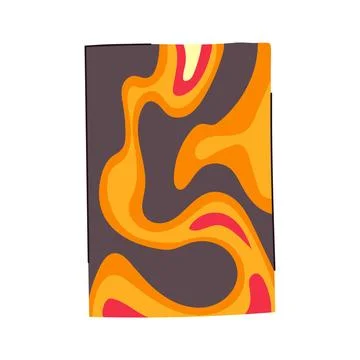 Retro 70s abstract groovy fluid art poster Stock Illustration