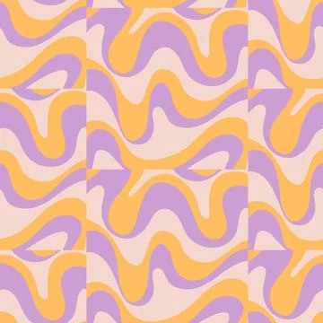 Retro 70s Abstract seamless pattern vector illustration イラスト素材