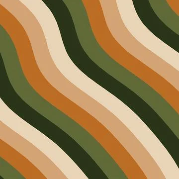 Retro 70s Abstract Wavy Background with Earthy Tones - Groovy Organic Pattern Stock Illustration