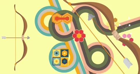 Retro 70s Background with Ancient arrow video Stock Footage 330092672