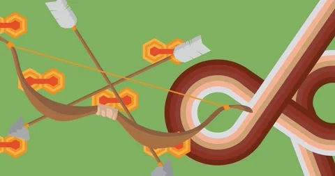Retro 70s Background with Ancient arrow animation Stock Footage 330092673