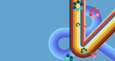 Retro 70s Background on blue animation Stock Footage 330277229
