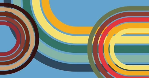 Retro 70s Background on blue video Stock Footage 330277230