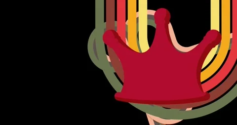 Retro 70s Background with Crown animation Stock Footage 332756570