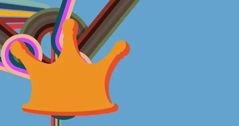 Retro 70s Background with Crown Stock Footage 332756572