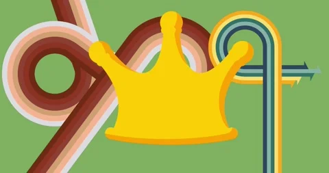 Retro 70s Background with Crown video Stock Footage 332756571