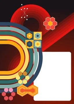 Retro 70s Background. Groovy abstract 1970s art template collection. Minima.. 库存插图