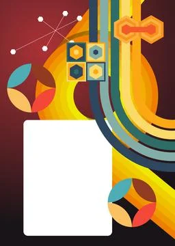 Retro 70s Background. Groovy abstract 1970s art template collection. Minima.. 库存插图