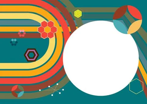 Retro 70s Background. Groovy abstract 1970s art template collection. Minima.. Stock Illustration