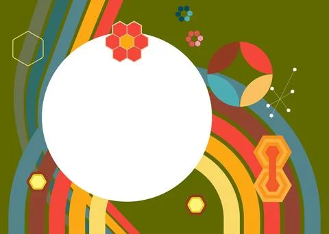 Retro 70s Background. Groovy abstract 1970s art template collection. Minima.. 스톡 일러스트
