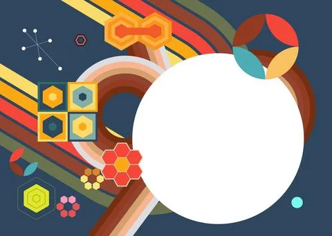 Retro 70s Background. Groovy abstract 1970s art template collection. Minima.. Illustrazione stock