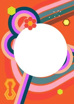 Retro 70s Background. Groovy abstract 1970s art template collection. Minima.. 库存插图