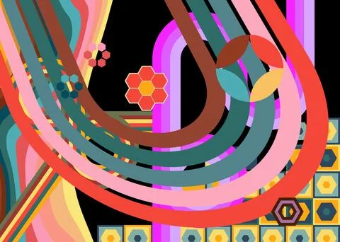 Retro 70s Background. Groovy abstract 1970s art template collection. Minima.. Stockillustratie
