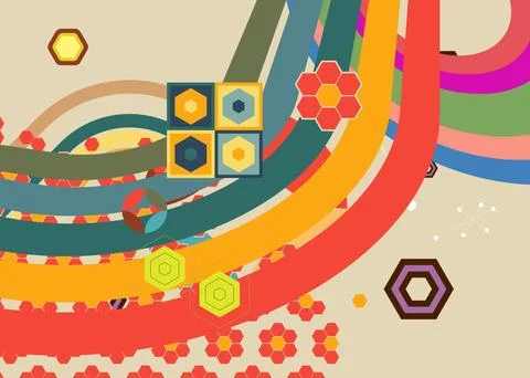 Retro 70s Background. Groovy abstract 1970s art template collection. Minima.. Stock Illustration