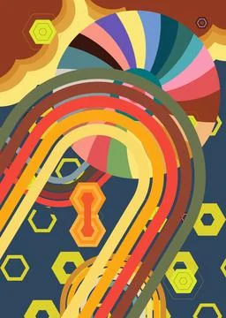 Retro 70s Background. Groovy abstract 1970s art template collection. Minima.. Illustration
