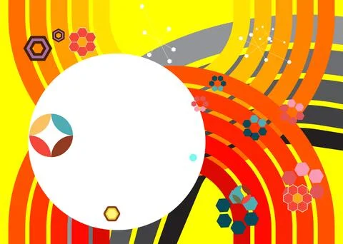 Retro 70s Background. Groovy abstract 1970s art template. Minimalistic Vint.. Stock Illustration