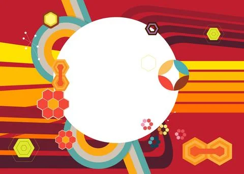 Retro 70s Background. Groovy abstract 1970s art template. Minimalistic Vint.. Stock Illustration