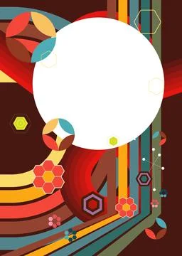 Retro 70s Background. Groovy abstract 1970s art template. Minimalistic Vint.. Stock Illustration