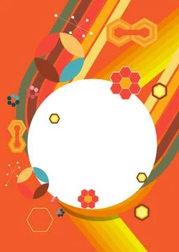 Retro 70s Background. Groovy abstract 1970s art template. Minimalistic Vint.. Stock Illustration