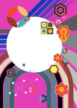 Retro 70s Background. Groovy abstract 1970s art template. Minimalistic Vint.. Stock Illustration