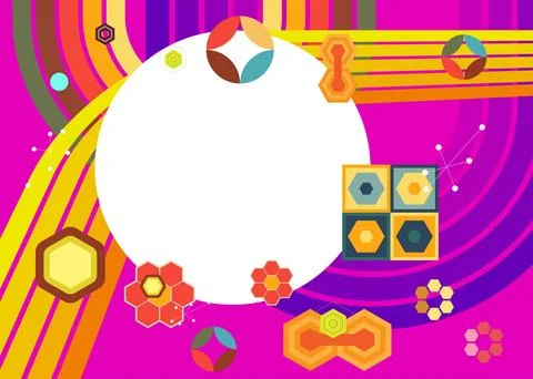 Retro 70s Background. Groovy abstract 1970s art template. Minimalistic Vint.. Stock Illustration