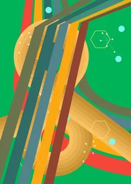 Retro 70s Background. Groovy abstract 1970s art template. Minimalistic Vint.. 库存插图