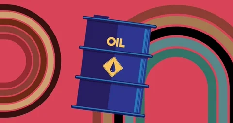 Retro 70s Background with Oil Drum Container video Stock Footage 336701364