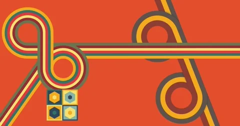 Retro 70s Background on orange animation Stock Footage 330446048