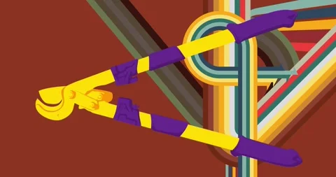 Retro 70s Background with Wire cutter video Stock Footage 330513518