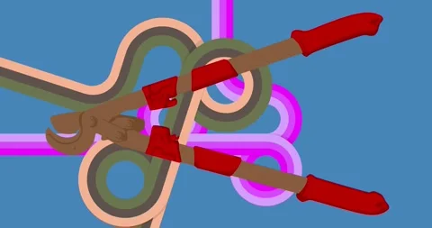 Retro 70s Background with Wire cutter animation Stock Footage 330513519