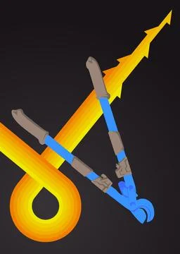 Retro 70s Background with Wire cutter. Groovy Heavy Duty Large Cable Cutter.. Stock Illustration
