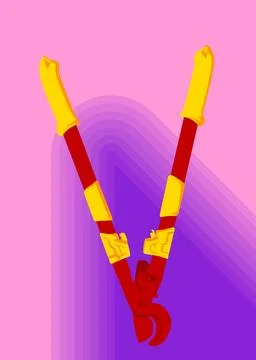 Retro 70s Background with Wire cutter. Groovy Heavy Duty Large Cable Cutter.. Stock Illustration