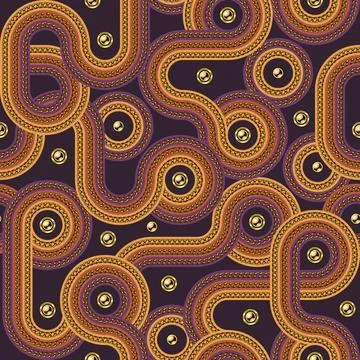Retro 70s geometric seamless pattern Stock Illustration