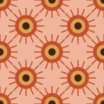 Retro 70s seamless pattern.Mid Century pattern.Vector illustration Illustrazione stock