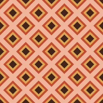 Retro 70s seamless pattern.Mid Century pattern.Vector illustration Stock Illustration