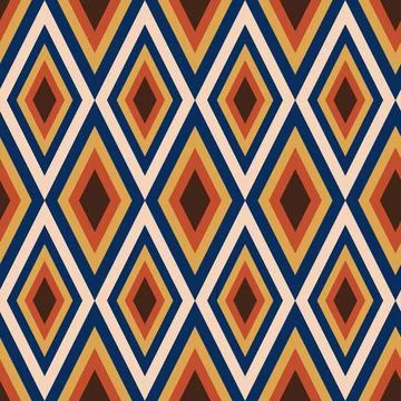 Retro 70s seamless pattern.Mid Century pattern.Vector illustration イラスト素材