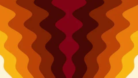 Retro 70s Style Wavy Loop Background with Orange and Red Stripes Vídeo Stock 339369914