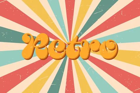 Retro 70s sunrays background Stock Illustration