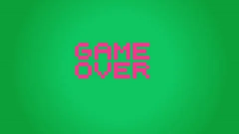 Retro 8 bit Game Over. Retro 8-bit pixel game over text on white background Stock Footage 342205031
