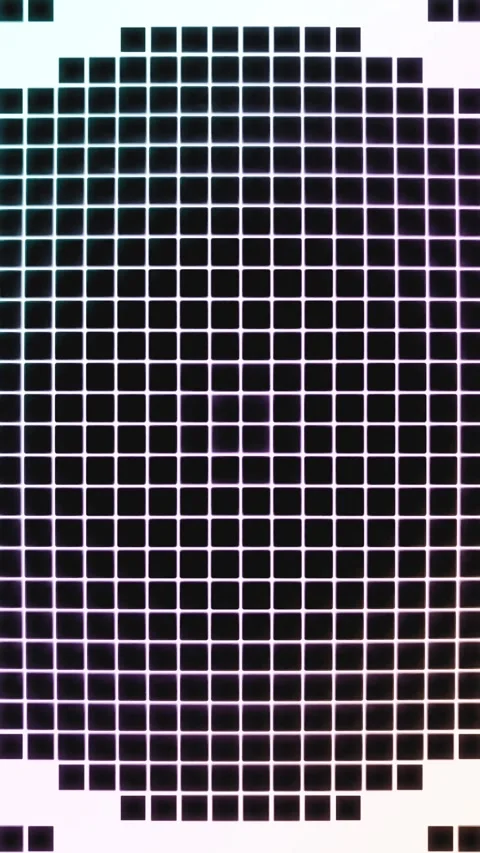 Retro 8-bit pixelated glowing circle expanding on neon grid background Vídeos de archivo 330460083